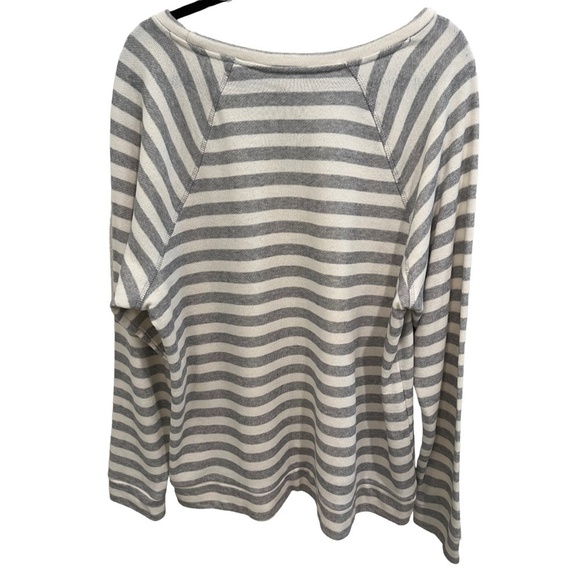 COMPANY by Ellen Tracy Gray Striped Embellished Long Sleeve Fleece 2XL XXL NWT - Picture 3 of 4